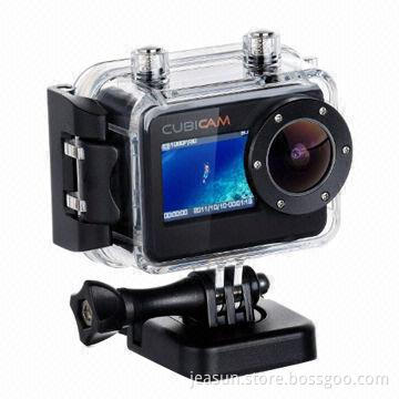 Waterproof 1,080P HD Sports Camera Cubicam with Body Strap and Multiple-mount